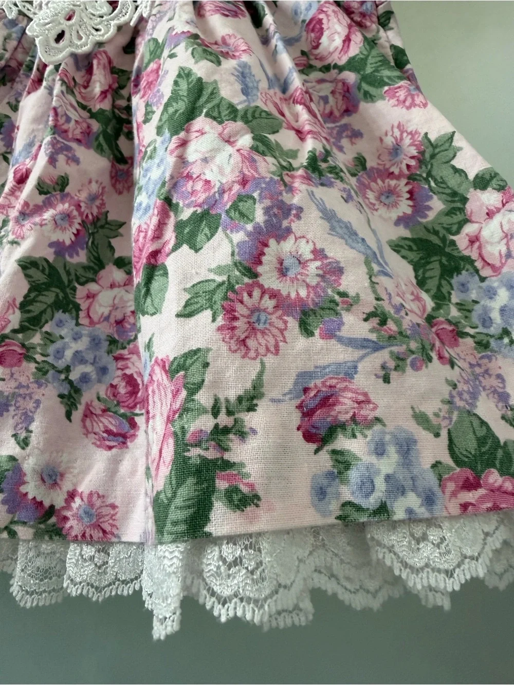 Vintage 90’s Carter’s Pink Floral Lace Baby Dress